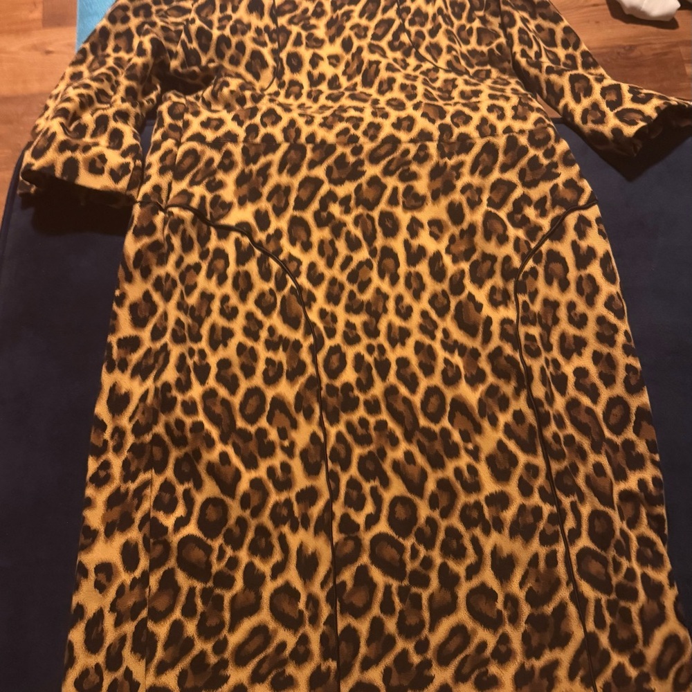 WD.NY Leopard Print Dress in Brown and Gold